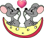 2 Mice In Love Smiley Face, Emoticon