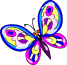 Blue And Purple Butterfly Smiley Face, Emoticon