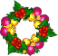 Colorful Christmas Wreath Smiley Face, Emoticon