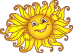 Sun Waving Up Smiley Face, Emoticon