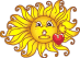 Sun And A Heart Smiley Face, Emoticon