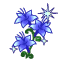 Blue Flowers White Hearts Smiley Face, Emoticon