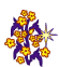 Purple And Yellow Flowers Smiley Face, Emoticon