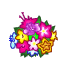 Colorful Flower Bouquet Smiley Face, Emoticon