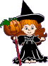 Witch With Pumpkin Smiley Face, Emoticon