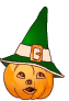 Pumpkin In Witch Hat Smiley Face, Emoticon
