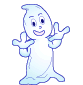 Ghost Says Boo Smiley Face, Emoticon