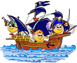 Boat Of Pirates Smiley Face, Emoticon