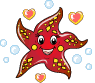 Red Starfish Dancing Smiley Face, Emoticon