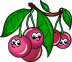 5 Pink Cherries Smiley Face, Emoticon