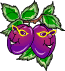 2 Purple Fruits Smiley Face, Emoticon