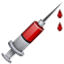 Syringe With Blood Smiley Face, Emoticon