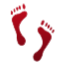 Red Foot Print Smiley Face, Emoticon