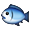 Blue And White Fish Smiley Face, Emoticon