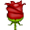 Bright Red Rose Smiley Face, Emoticon