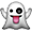 Smiling Ghost Says Boo Smiley Face, Emoticon