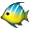 Blue And Yellow Fish Smiley Face, Emoticon