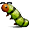 Tiny Green Caterpillar Smiley Face, Emoticon