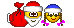 Santa And Helper Smiley Face, Emoticon