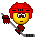 Red Hockey Player Smiley Face, Emoticon