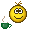 Sipping Hot Coffee Smiley Face, Emoticon