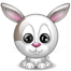 Wide Eyed Bunny Smiley Face, Emoticon