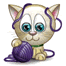 Cat And Yarn Smiley Face, Emoticon