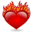 Heart On Fire Smiley Face, Emoticon