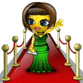 Green Gown Red Carpet Smiley Face, Emoticon