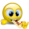 Eating Pizza Slice Smiley Face, Emoticon