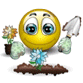 Planting A Flower Smiley Face, Emoticon