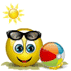 Playing With Beach Ball Smiley Face, Emoticon