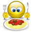 Eating Red Spaghetti Smiley Face, Emoticon