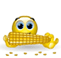 Eating Corn Yummy Smiley Face, Emoticon