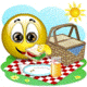 Going On Picnic Smiley Face, Emoticon