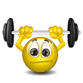 I Lift Weights Smiley Face, Emoticon