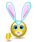 Cute Bunny Ears Smiley Face, Emoticon