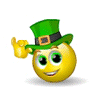 Tipping Green Hat Smiley Face, Emoticon