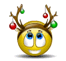 Reindeer With Decor Smiley Face, Emoticon