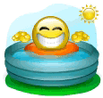 Cool Swimming Fun Smiley Face, Emoticon