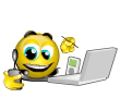 In Front Of Computer Smiley Face, Emoticon