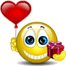 Gift And Balloon Smiley Face, Emoticon