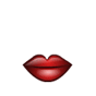 Mwah Red Lips Smiley Face, Emoticon