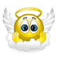 Angel With Wings Smiley Face, Emoticon