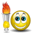 Lighting The Torch Smiley Face, Emoticon
