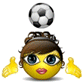 Girl Playing With Soccer Smiley Face, Emoticon