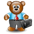 Office Worker Teddy Smiley Face, Emoticon