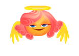 Angel Smiley Pink Hair Smiley Face, Emoticon