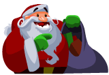 Santa And Gifts Smiley Face, Emoticon
