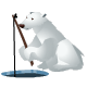 Fishing Polar Bear Smiley Face, Emoticon